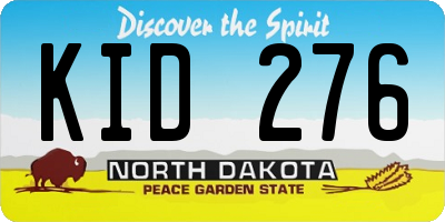 ND license plate KID276