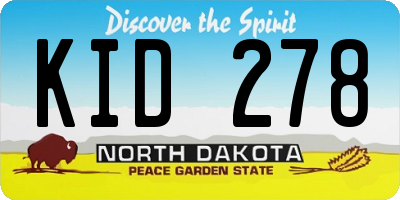 ND license plate KID278