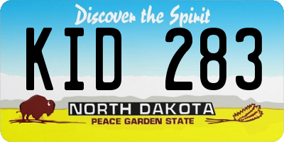 ND license plate KID283
