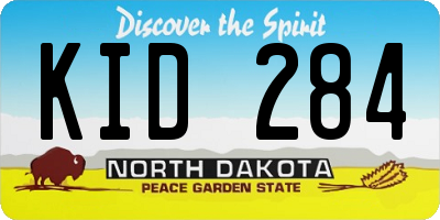 ND license plate KID284