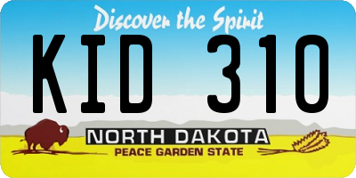 ND license plate KID310