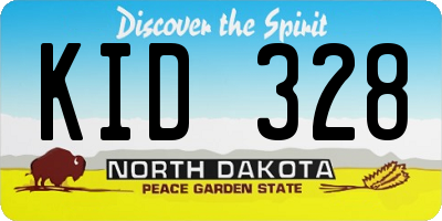 ND license plate KID328