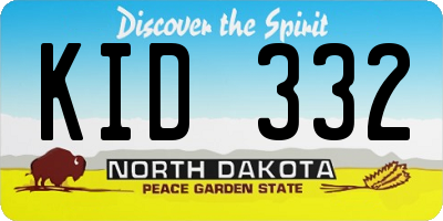 ND license plate KID332
