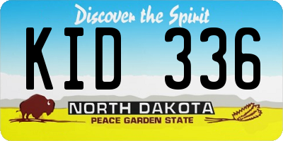 ND license plate KID336