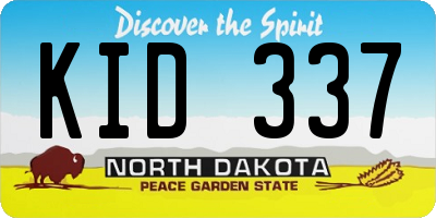 ND license plate KID337