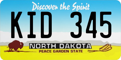 ND license plate KID345