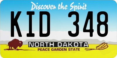 ND license plate KID348
