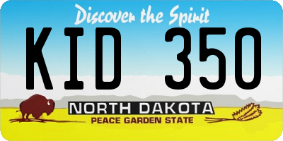 ND license plate KID350