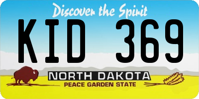 ND license plate KID369