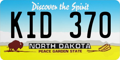 ND license plate KID370