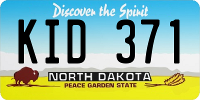 ND license plate KID371