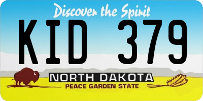ND license plate KID379