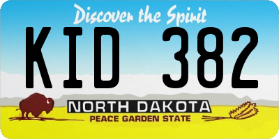 ND license plate KID382