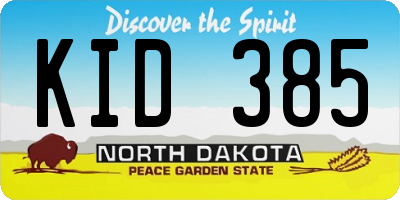 ND license plate KID385