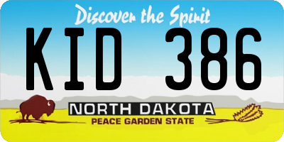 ND license plate KID386
