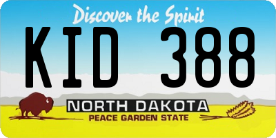 ND license plate KID388