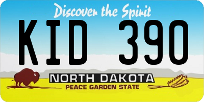 ND license plate KID390