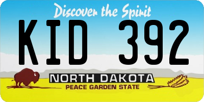 ND license plate KID392