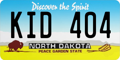 ND license plate KID404