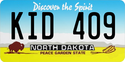 ND license plate KID409