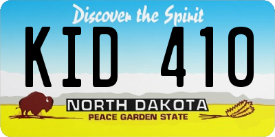 ND license plate KID410