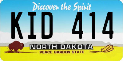 ND license plate KID414