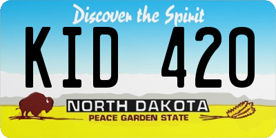 ND license plate KID420