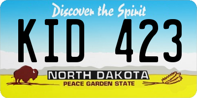 ND license plate KID423