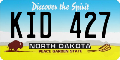 ND license plate KID427