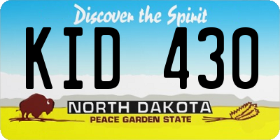 ND license plate KID430