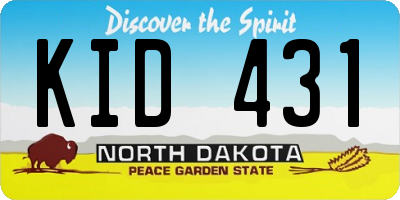 ND license plate KID431