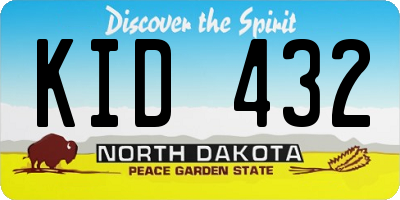 ND license plate KID432