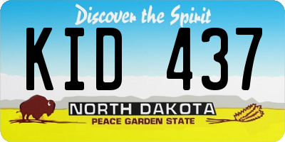 ND license plate KID437
