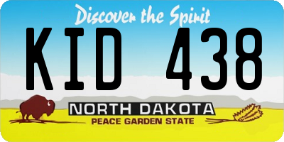 ND license plate KID438