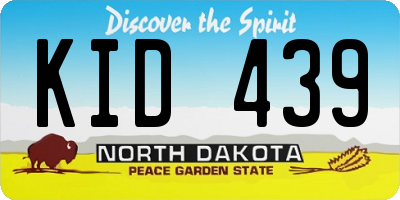 ND license plate KID439