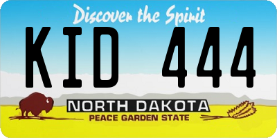ND license plate KID444