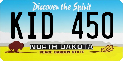 ND license plate KID450