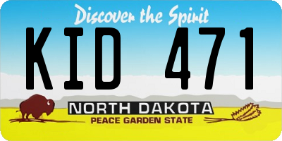 ND license plate KID471