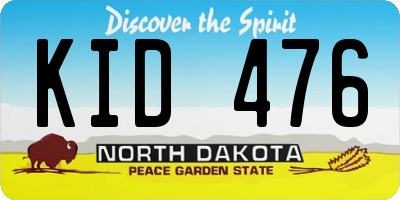 ND license plate KID476