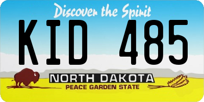 ND license plate KID485