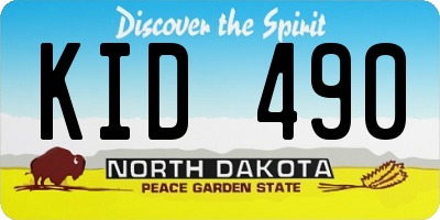 ND license plate KID490
