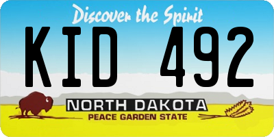 ND license plate KID492