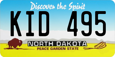ND license plate KID495