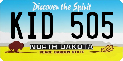 ND license plate KID505