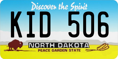 ND license plate KID506