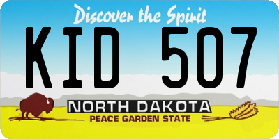 ND license plate KID507