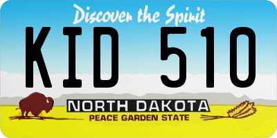 ND license plate KID510