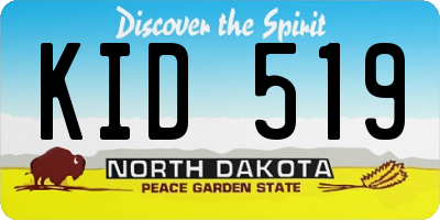 ND license plate KID519