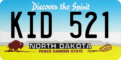 ND license plate KID521