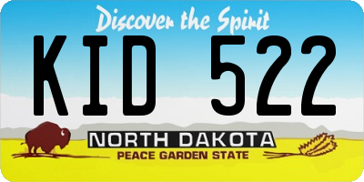 ND license plate KID522